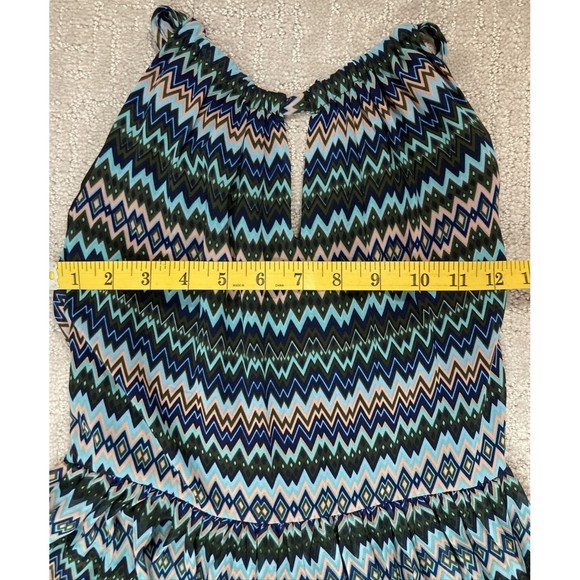 Womens  Designer Inspired Sleeveless Dress Multi Color Chevron SZ S - Picture 6 of 8